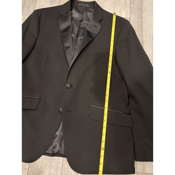 Kenneth Cole Reaction Tuxedo 40S Jacket 33x25 Pants Black Techni-Cole Slim Fit - Picture 7 of 14